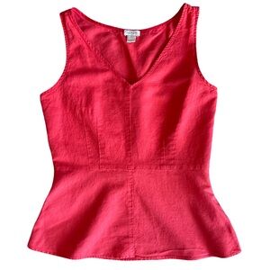 3/$20 Red Linen J.Crew Peplum Blouse - Size 2